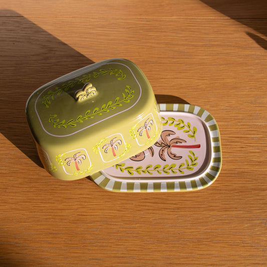 Palm Trees Butter Dish