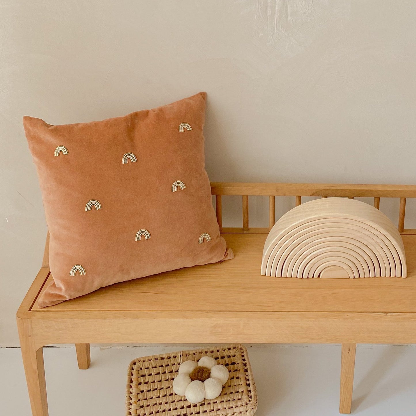 Rainbow Velvet Cushion Cover - Terra