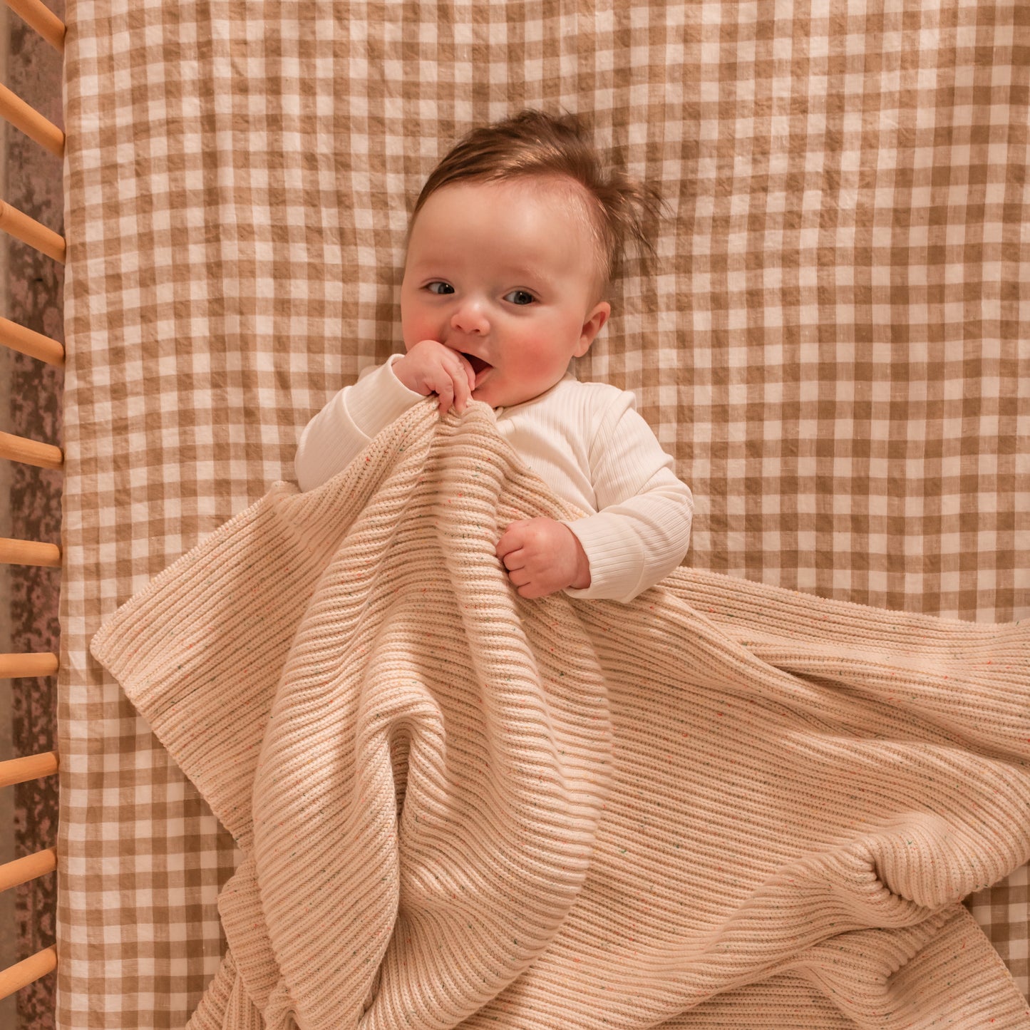 Linen Kids Sheets - Teddy Gingham