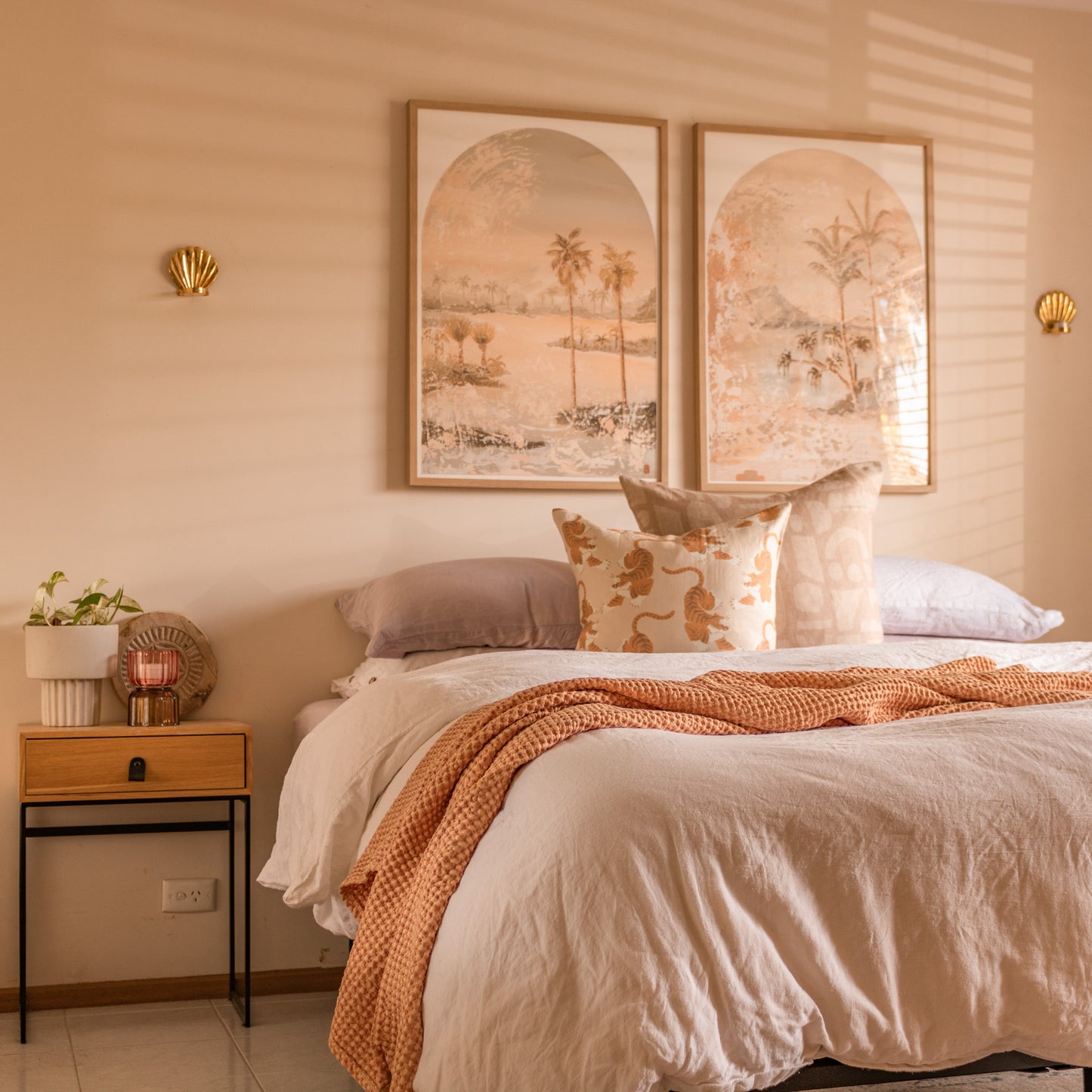 Cotton Waffle Throw - Terracotta