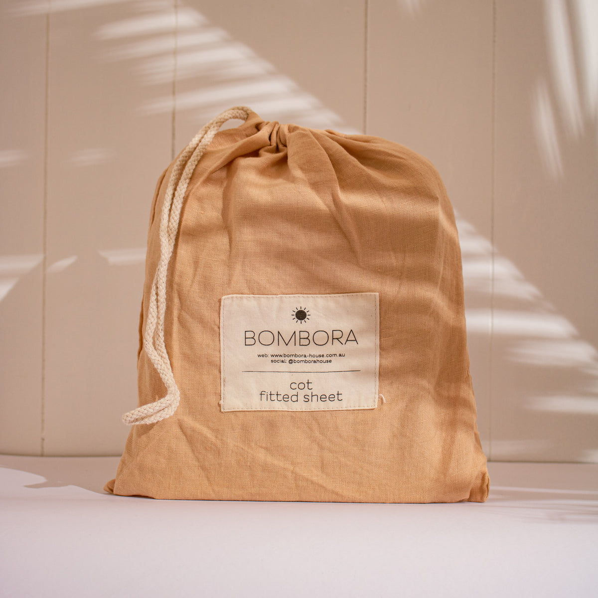 Linen Nursery Fitted Sheet - Peach