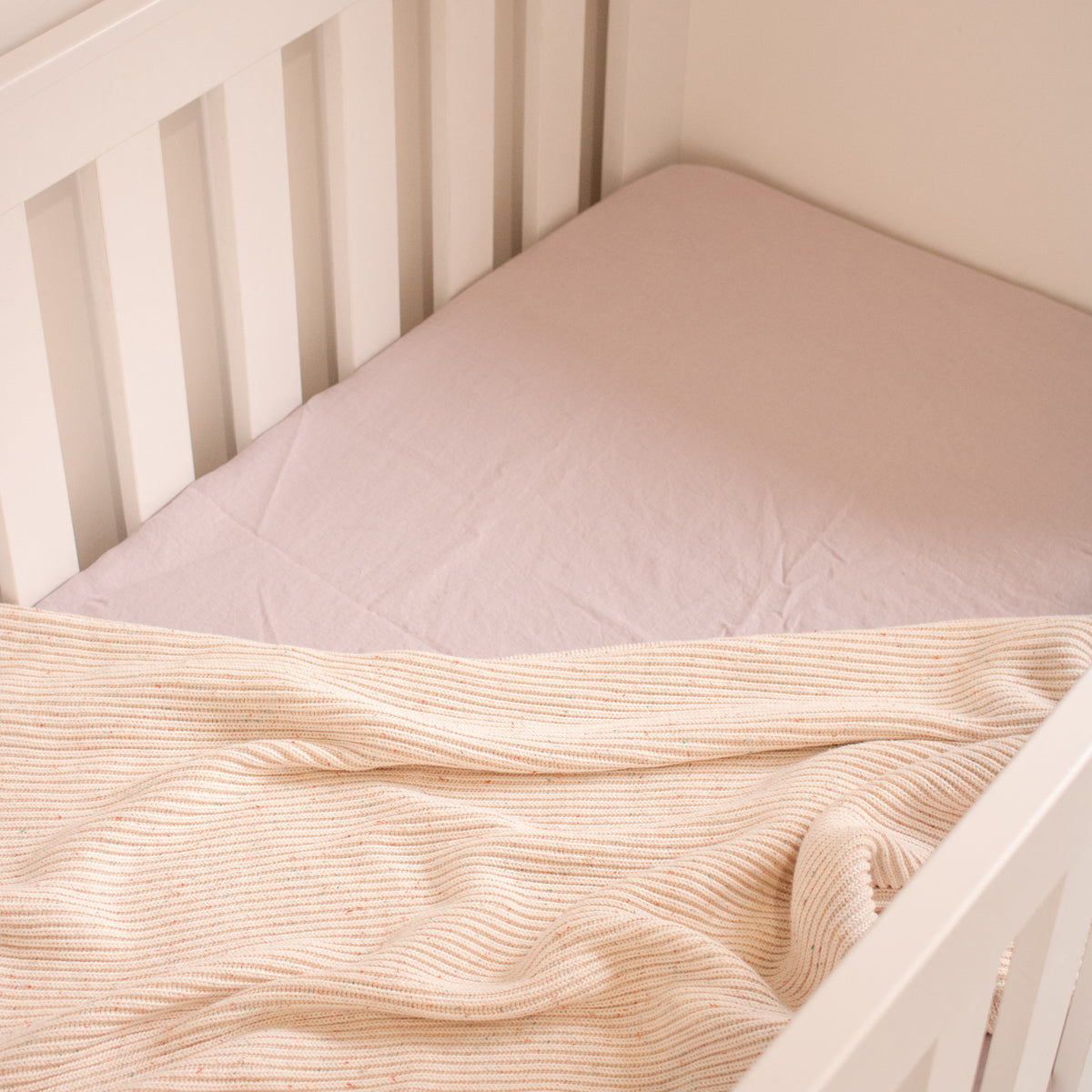 Linen Nursery Fitted Sheet - Lavender