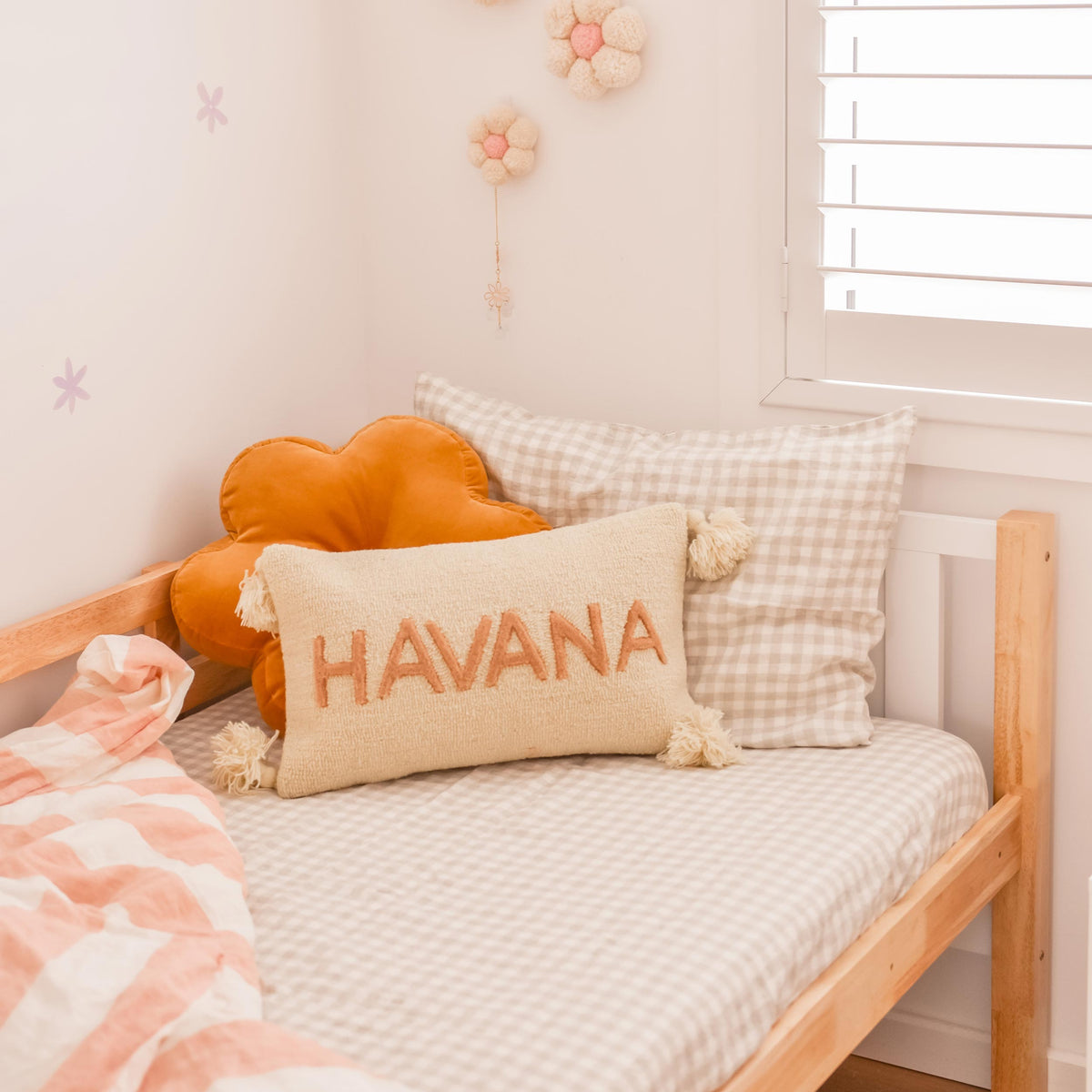 Linen Kids Sheets - Cloud Gingham