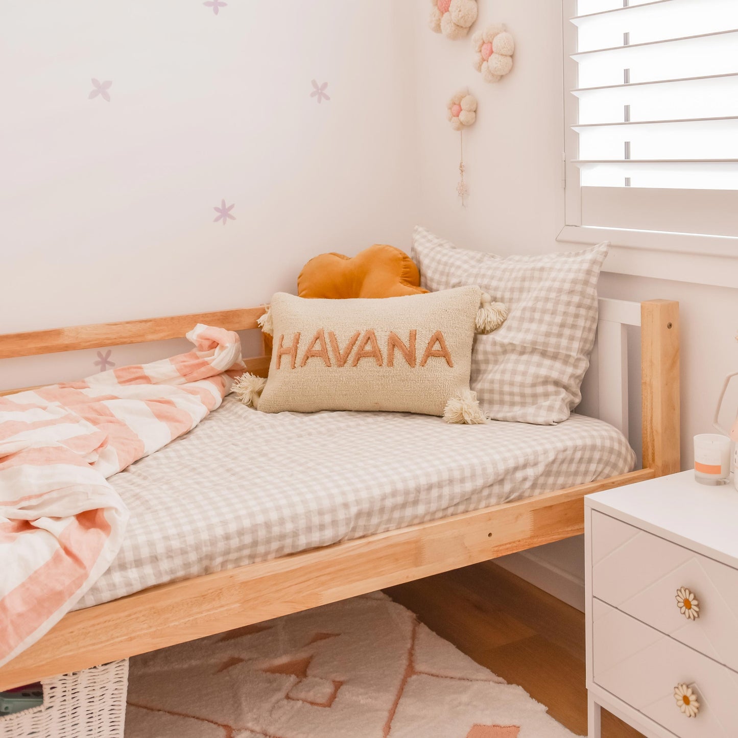 Linen Kids Sheets - Cloud Gingham