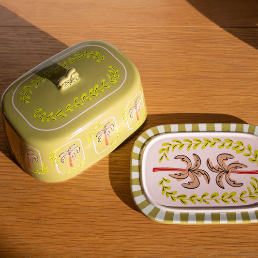Palm Trees Butter Dish