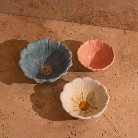 Flora Ceramic Mini Bowls Set of 3