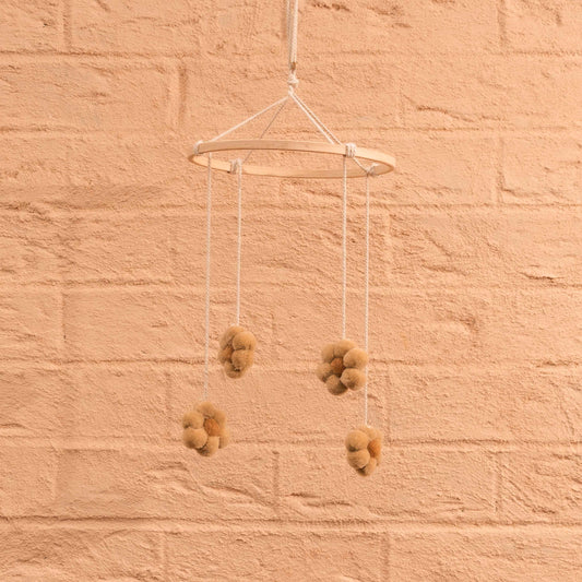 Daisy Pom Pom Mobile - Sand