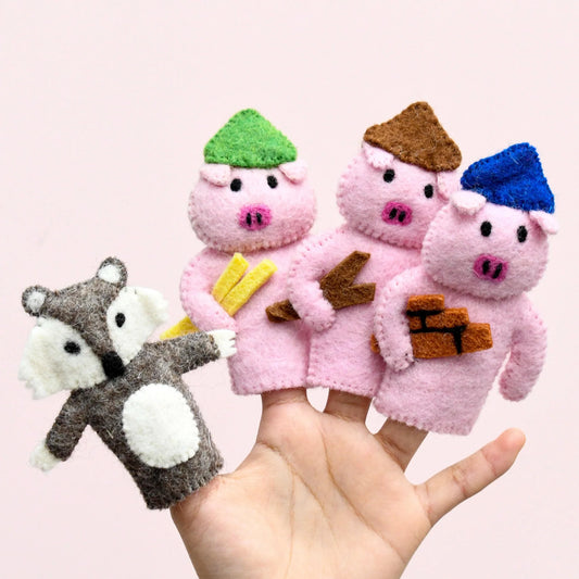 Three Little Pigs Finger Puppet Set