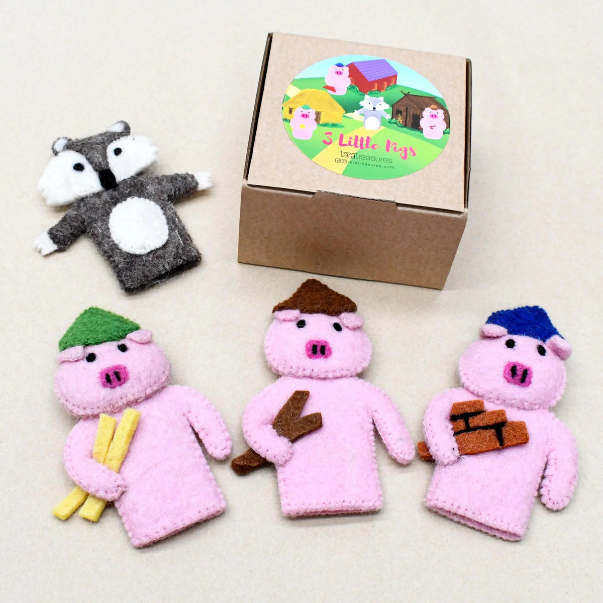 Three Little Pigs Finger Puppet Set